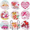 UPINS 8Pcs Valentine's Day Diamond Art Painting Coasters for Drinks DIY Life Coaster Diamond Art Kits for Adults Kids Beginners Diamond Art Craft Supplies