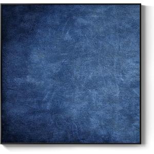 Framed Navy Blue Modern Abstract Wall Art, Canvas Paintings Artwork for Walls, Minimalist Blue Art Prints Pictures for Living Room, Hallway, Bedroom, Office, Bathroom Wall Decor -24x24 Inch (Deep Indigo)
