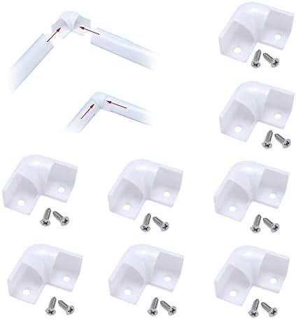 Muzata 8Pack White Corner Connector Kit for LED Channel L Shape 90 Degree Connectors fit Muzata V1SW V Shape Strip Light Aluminum Channel LC08