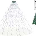 aneeway 400 LED Christmas Tree Lights, 6.6FT Christmas Lights with Remote Control & 8 Modes, 16 String Lights with Memory Function, Timer for Xmas Tree Decorations - White