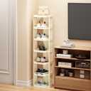 Kitstorack Vertical Shoe Rack: 5 Tiers Stackable Shoe Rack for Closet DIY Free Standing Shoe Organizer Small Shoe Shelf for Small Spaces and Narrow Spaces Plastic, White