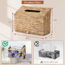 Water Hyacinth Hand Towel Box Cover Compatible with Disposable Paper Hand Towels, Wicker Paper Towel Holders, Hand Towel Holder for Bathroom, Car, Tabletop, by YANGQIHOME