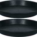 2 Pack of 18 19 inch Plant Saucer, Large Deep Plastic Flower Planter Saucers and Drip Trays for Indoors Outdoors, Heavy Durable Plant Plate Water Catcher, Tray for Planter 15-19" (18", Black)
