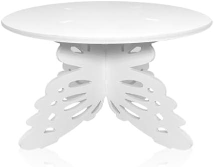 AOCEAN 12" Butterfly Cake Stand Butterfly PVC Cake Decorations with Engraved Butterflies Cake Stands for Dessert Table Wedding Birthday Party (1 Pcs)