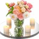 Amyhill 8 Pcs Round Mirrors for Centerpieces Table Decorations Acrylic Circle Mirrors Tray Candle Plates for Wedding Baby Shower Birthday Party Bulk Supplies(14 Inch)