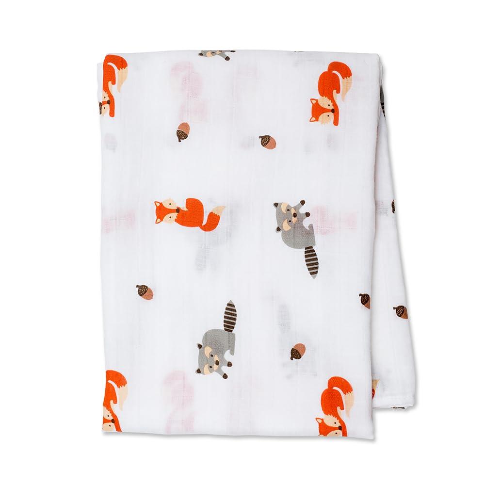 Lulujo Baby 100% Cotton Muslin Swaddle Blanket, 47 x 47-Inches, Forest Friends (Crib) Lulujo Baby 100% Cotton Muslin Swaddle Blanket, 47 x 47-Inches, Forest Friends (Crib)
