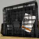 Amazon Basics Portable, Foldable Metal Wire Dog Crate with Removable Tray, Double Door, Divider Panel, Easy to Assemble, 22 x 13 x 16 in, Black