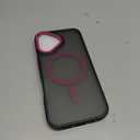 BENTOBEN Magnetic for iPhone 17 Case 2025 [Compatible with Magsafe] [Military-Grade Protection] Matte Women Men Anti-Slip Shockproof Bumper Phone Cases for iPhone 17 6.3", Hot Pink/Black