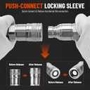 1/2" Flat Face ISO 16028 Hydraulic Quick Connect Couplers, 5/8" (#10) JIC Bulkhead Thread, Heavy Duty Hydraulic Coupling with Dust Cap Compatible with Bobcat, Case, Skid Steer Loader