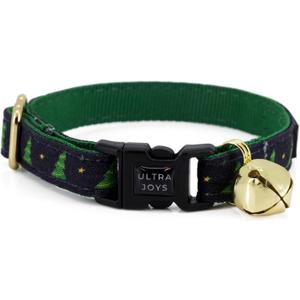 Ultra Joys Cat Collar with Bells - Breakaway for Kittens & Cats - Christmas Tree Small