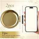 2 Pack 4 Inch Small Gold Tray, Palm-Sized Gold Jewelry Tray,Small Stainless Steel Tray for Jewelry, Vanity, Kitchen, Bathroom