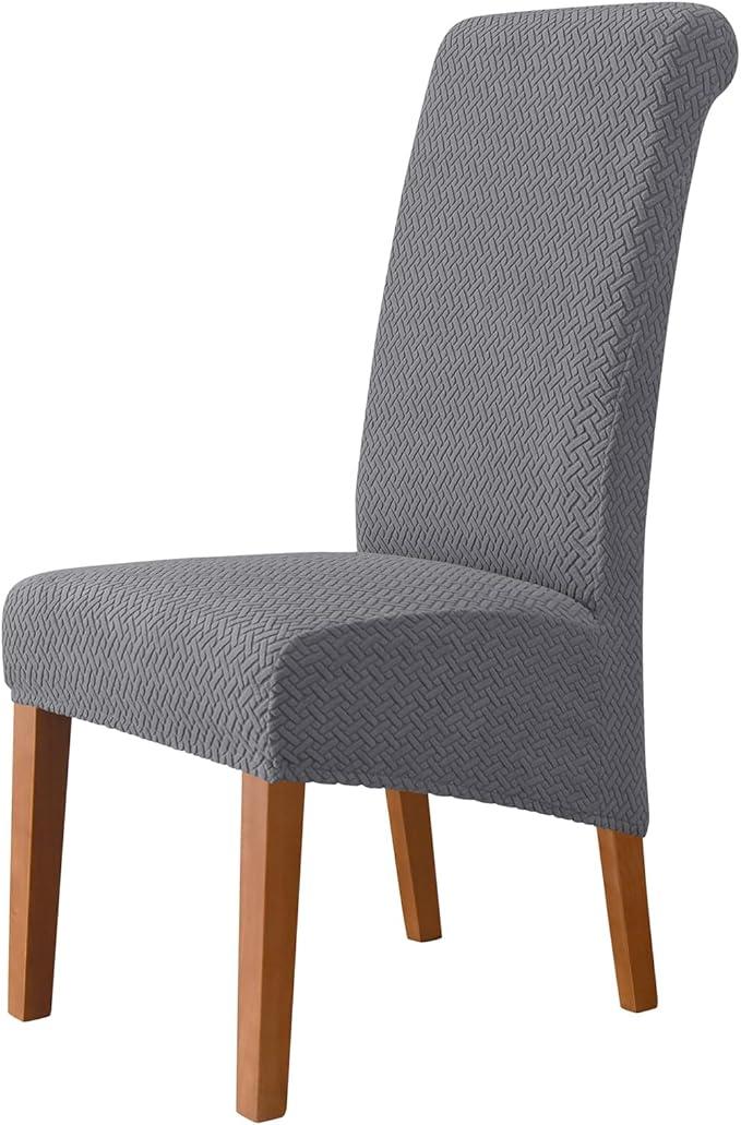 Chair Cover, Dining Chair Covers, Stretch for Dining Chair, for Dining Kitchen Room Hotel Stretch Chair Seat Cover Home Decor (Dark Gray)