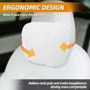 Car Headrest Neck Pillow Bio Cotton Leather Headrest Suitable for Driving Office White (White)