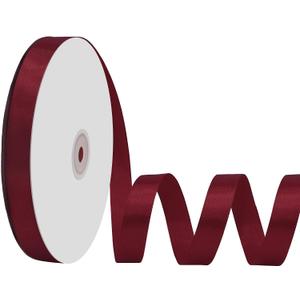 Burgundy Satin Ribbon 5/8 Inch x 100 Yards Fabric Ribbon Ideal for Gift Wrapping Flower Bouquet Crafts Weddings Floral Arrangements Bows