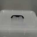 Clear Storage Latch Box 12 Quart, Plastic Organizing Box/Bin with Lid and Black Handles, 6-Pack