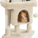 Yaheetech 23.5in Cat Tree Tower, Cat Condo with Sisal-Covered Scratching Posts, Cat House Activity Center Furniture for Kittens, Cats and Pets - Beige