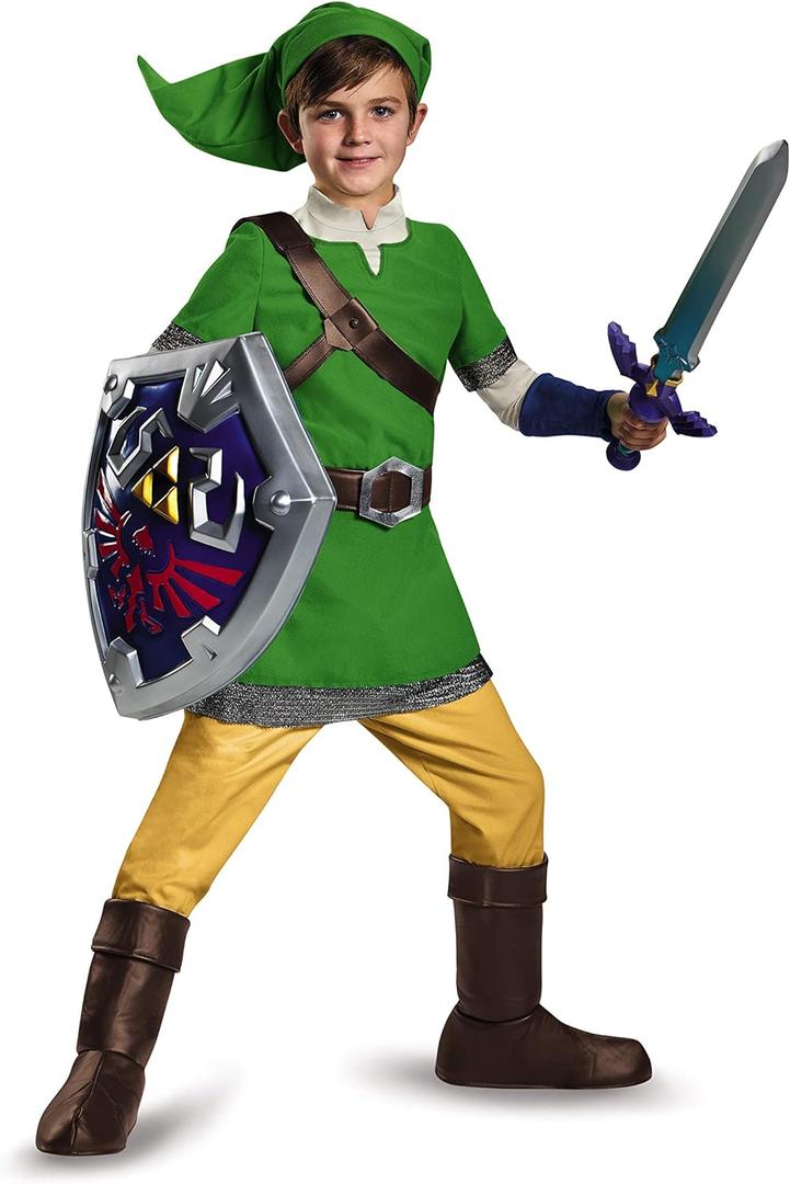 The Legend of Zelnda Link Deluxe Costume, Officially Licensed The Legend of Zelda Costume for Kids (X-Large (14-16))