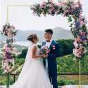6.6FTx6.6FT Square Backdrop Stand, Gold Wedding Arch Backdrop Stand, Metal Heavy Duty Balloon Arch Stand Frame for Wedding Party Birthday Baby Shower Decoration Anniversaries (gold, 6.6FT*6.6FT)