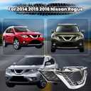 Front Bumper Upper Grille Compatible with 2014 2015 2016 Nissan Rogue Chrome & Black Honeycomb Mesh ABS Radiator Grill Replacement Part Grille