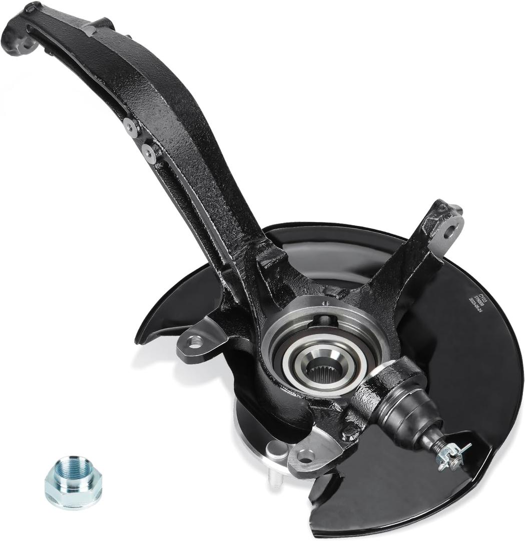 Front Right Side Steering Knuckle & Wheel Bearing Hub Assembly Compatible with Honda Accord 2.4L Coupe or sedan 2003-2007, Replace for 698-400, LK010, (ONLY for Automatic Transmission)