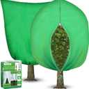 LCHUANG 2Pack Winter Plant Covers Freeze Protection - 71" x 63" Large Thickened Frost Blankets for Plants Fruit Tree Shrubs Cloth Protector Drawstring Bags Jacket for Outdoor Plants (3.2 oz/yd)