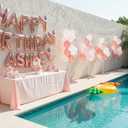 Rose Gold Happy Birthday Balloon Banner Personalized Name 16 Inch Foil happy birthday balloons letters with A-Z set and extra letters Birthday Party Decorations Happy happy birthday balloon