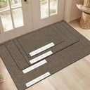 LEKEEPGO Ultra Thin Indoor Door Mat 24"x36", Low-Profile Door Mat Indoor Entrance, Non Slip Rubber Backing Inside Doormat Washable Welcome Front Entryway Dirt Trapper Entry Mat, Brown