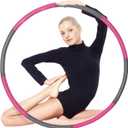 Auoxer Fitness Exercise Weighted Hoop, Detachable and Size Adjustable Design, Lose Weight Fast by Fun Way, Fat Burning Healthy Model Sports Life