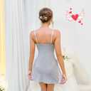 dream love Women's Lingerie Sexy Nightwear Spaghetti Strap Nightgown Babydoll Chemise S-XXL (Gray, XL)