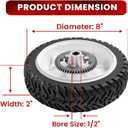 105-3036 Rear Drive Wheel Assembly 105-3024 105-3025 for Toro 22" Recycler Lawn Mower Gear Rear Wheels 20041 20066 20017 20068 20073 Recycler Self-Propelled Push Mower 8 Inch, 2 Pack