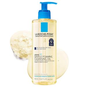 La Roche-Posay Lipikar AP+ Gentle Foaming Cleansing Oil, Gentle Oil Cleanser for Face and Body Formulated with Niacinamide, Long-Lasting 24-hour Hydration, Fragrance-Free & Soap Free (13.52 Fl Oz (Pack of 1))