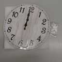 HYLANDA Wall Clock, Rustic Wall Clocks Battery Operated Silent Non Ticking, Country Round Wooden Clocks Farmhous Wall Decorative for Kitchen, Bathroom, Living Room (Gray 8 Inch) (C-grey Retro)