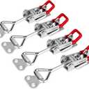 POWERTEC 4PK Toggle Clamp, 400 lbs Holding Capacity, 4002 Adjustable Pull Action Latch for Smoker, Tool Box, Woodworking Jigs and Fixtures, Cabinet, Tool box, Door (20333)