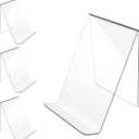 trophable Acrylic Book Stand, 4x5 Inch Clear Book Display Easel Clear Acrylic Holder for Displaying Picture Notebooks Music Sheets Artworks CDs,etc (Clear 2mm/Thick)