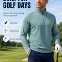 Men's Quarter Zip Mock Neck Golf Pullover Moisture Wicking Top (M)