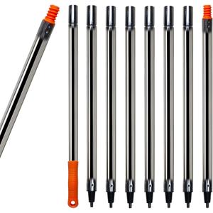 8 PCS Total 10 Ft Extension Pole, Paint Roller Stainless-Steel Threaded Splicing Extension Poles for Hand Drywall Sander Wall Cleaning and Polishing Paint Roller Brushes