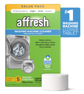 Affresh Washing Machine Cleaner, Helps Power Away Odor Causing Bacteria & Grime Deep Inside Pump, Valve & Hoses, 5 Time Release Tablets, 5 Month Supply,  Count (Pack of 1)