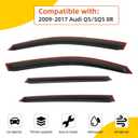 Rain Guards Compatible with 2009-2017 Audi Q5/SQ5 8R Set of 4 Tape-On Side Window Visor Wind Deflector Vent Visors Car Accessories