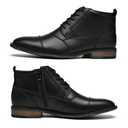 Arkbird Men's Dress Boots Genuine Leather Cap Toe Ankle Boot with Side Zipper for Casual Business Formal Wear, Size 7