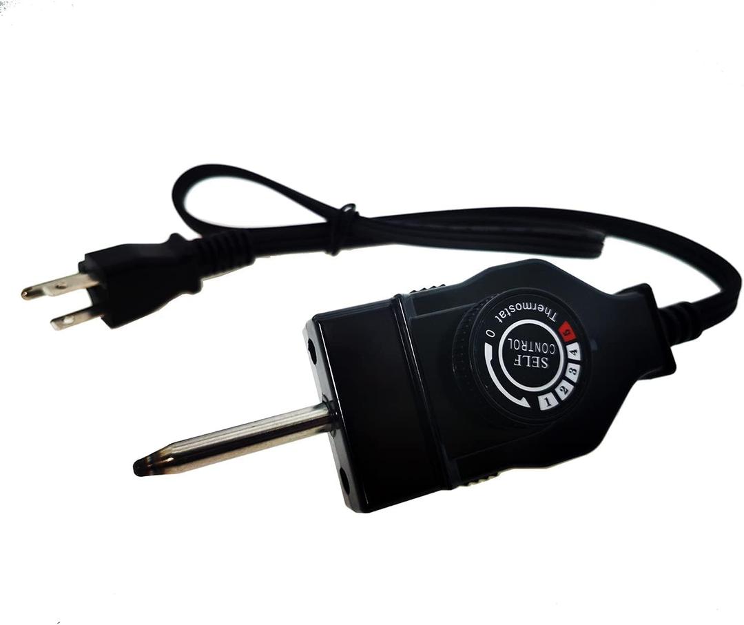 Thermostat Control Cord 15A 125V by HR HuareAdjustable Temperature Probe Thermostat Replacement for Electric Smoker, Portable Griddle Heating Element,Not Universal