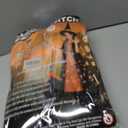 Witch Halloween Costumes for Girls, Light Up Dress with Broom and Hat, Kids Costume Glow in the Dark for Halloween Party (Medium, Orange)