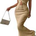 SOLY HUX Women's Two Piece Outfits Twist Front Halter Cami Tops and Skirt Summer Set L