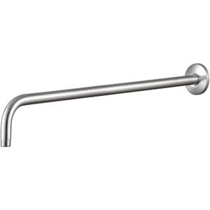 OFFO Shower Arm with Flange, 24 in Brushed Nickel Wall Mount Replacement Angle Shower Head Arm Wall-Mounted For Fixed Shower Head & Handheld Showerhead