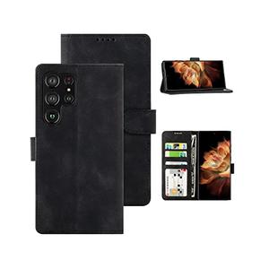 Eastcoo Flip Wallet Case for Samsung Galaxy S23 Ultra, [3 Card Slots][Stand Function] PU Leather Shockproof Protective Case Cover for Samsung Galaxy S23 Ultra, Black