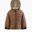 LONDON FOG Little/Big Boys' Heavyweight Stylish Winter Puffer Jackets, Brown, Size: 14-16
