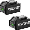 2 Packs 8.0Ah Lithium-ion Battery, Compatible with Dewalt 20V Max Cordless Power Tools & Chargers, Replacement for DCB201, DCB203, DCB206, DCB207 etc. Battery