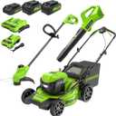 Greenworks 48V (2x24V) Electric Lawn Mower Combo Kit: 20"Steel Deck Push Mower, 12" String Trimmer, 320 CFM Blower, 3 Batteries & 2 Chargers