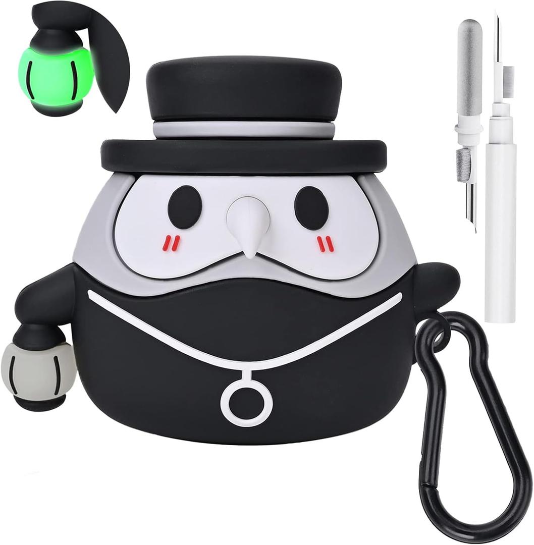 Compatible with Airpods 3rd Generation Cute case Cover, Luminous Medieval Plague Doctor Anime Design Compatible with Airpods 3 case 2021 TPU Silicone Case