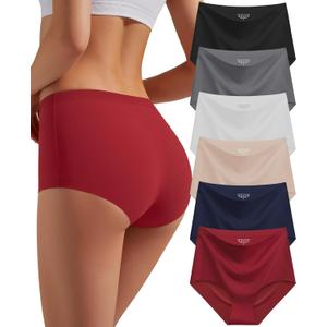 Womens Seamless Underwear High Waisted Full Coverage Briefs No Show Soft Breathable Panties 6 Pack (X-Large)