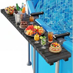 Above Ground Pool Bar, 49"x9.6" Swim Up Bar, Heavy Duty Holds 110 lbs,Fits Top Rails up to 4.48", Compatible with Round & Oval Frame Pools